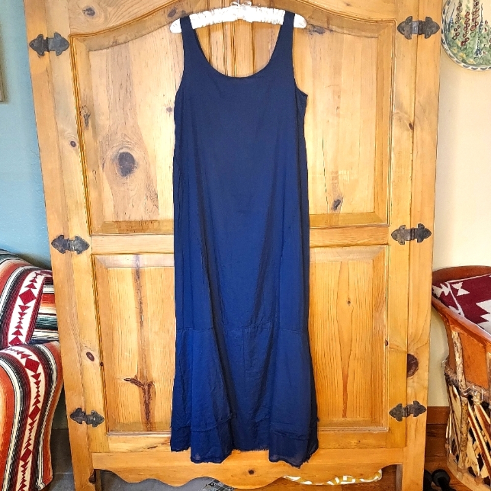 AEQUAMENTE Navy Blue Dress Made in Italy